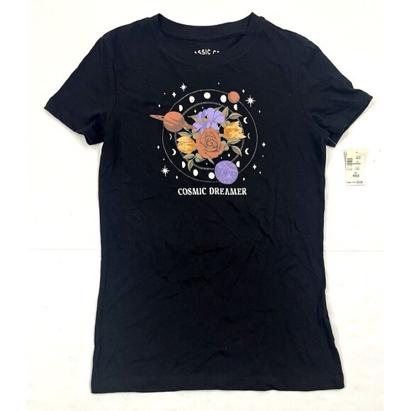Aeropostale Womens Classic Crew Tee Cosmic Dreamer NWT Size‎ Small Black - Picture 1 of 4